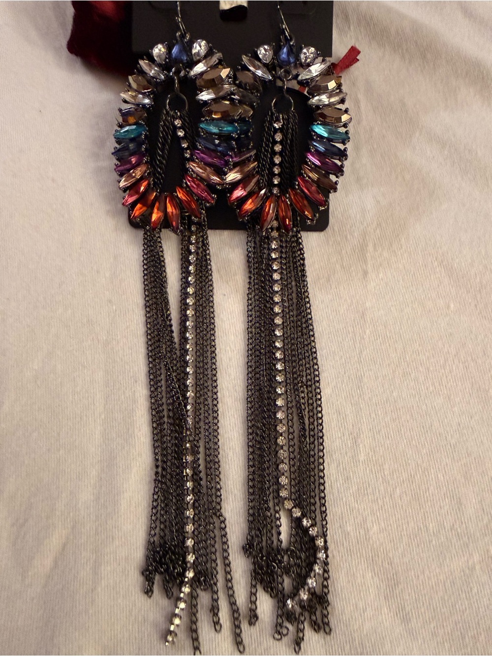 INC International Concepts Multicolor Crystal Fringe Drop Earrings